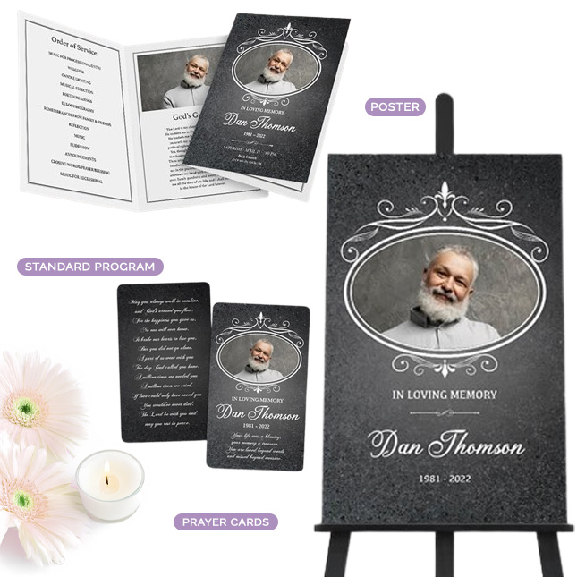 Show details for Gray Marble Memorial Package