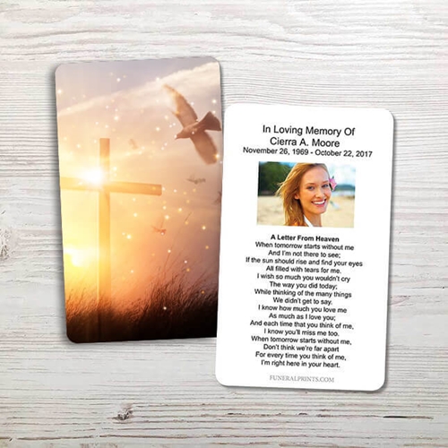 Picture of Cross & Dove Memorial Card