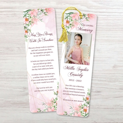 Show details for Pink Gold Floral Memorial Package