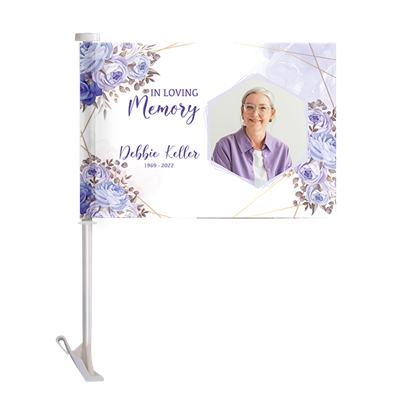 Show details for Purple Gold Floral Car Flag