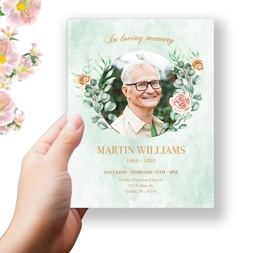 Show details for Multi Floral Funeral Program 