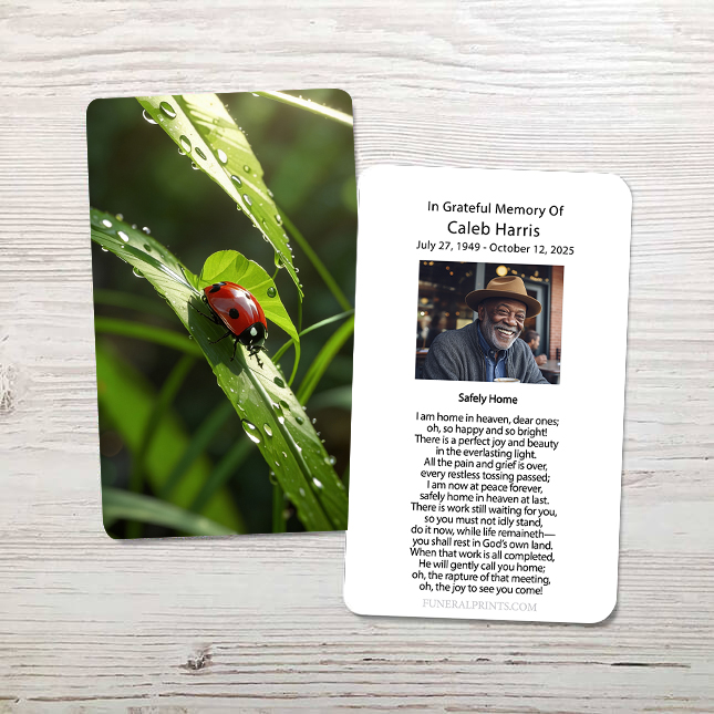 Show details for Lady Bug Memorial Card