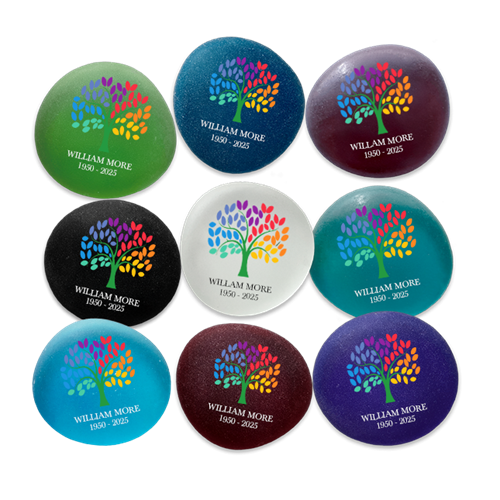 Show details for Multicolor Frosted Assortment Tree of Life Memorial Stone