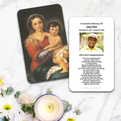 Show details for Mary & Baby Jesus 3 Spanish Prayer Card