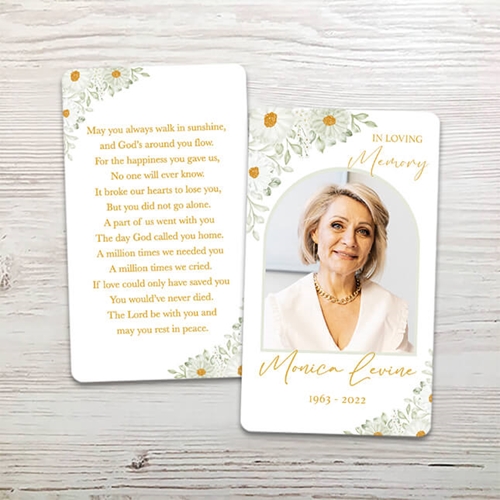 Show details for White Floral Border Memorial Package
