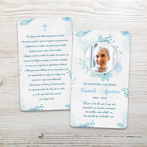 Picture of Vintage Blue Memorial Card