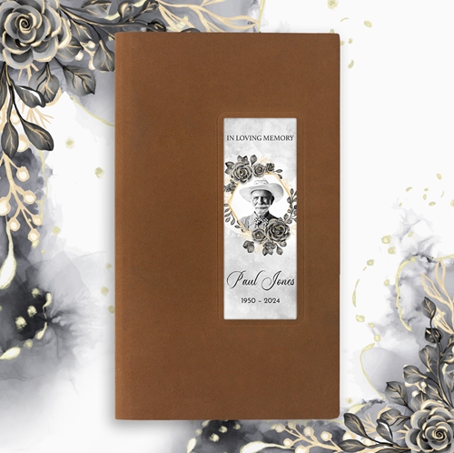 Picture of Black Gold Floral Guest Book - Brown