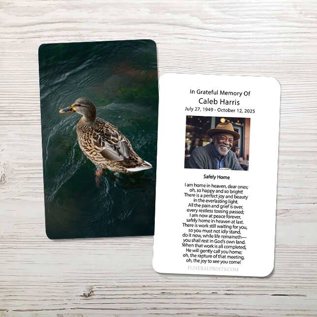 Show details for Duck Memorial Card