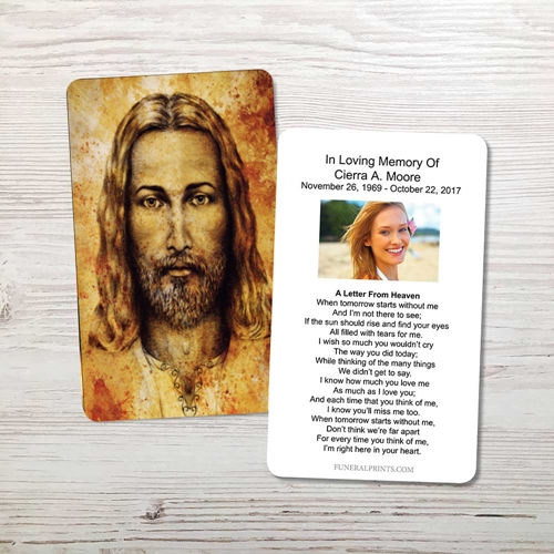 Picture of Jesus Memorial Card