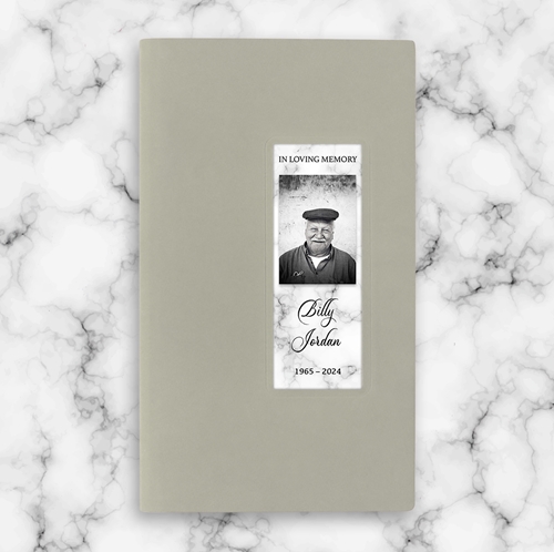 Picture of White Marble Guest Book - Gray