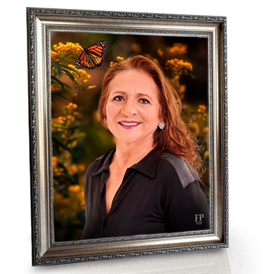 Show details for Framed Memorial Portrait - Fragile Beauty Background