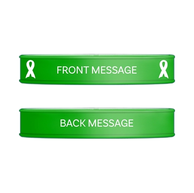 Show details for Green and White Ribbons Wristband