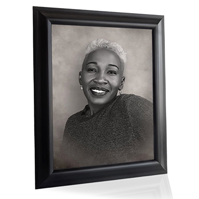 Show details for Framed Memorial Portrait - Black & White Studio Background