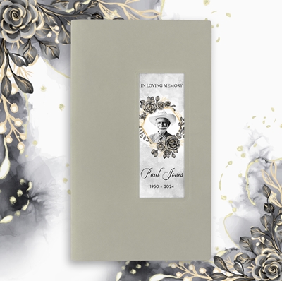 Show details for Black Gold Floral Guest Book - Gray