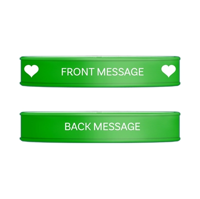 Show details for Green and White Hearts Wristband