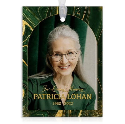 Show details for Green Geode Rectangle Ornament