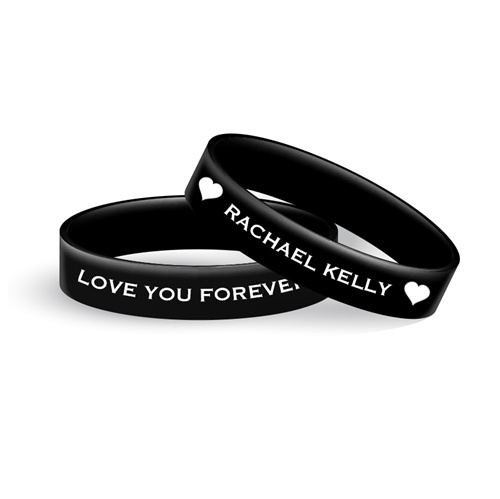 Picture of Black and White Hearts Wristband
