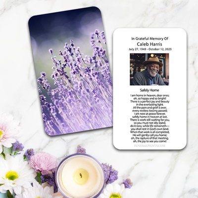 Show details for Lavender Lights Large Memorial Card (3" x 4.75")