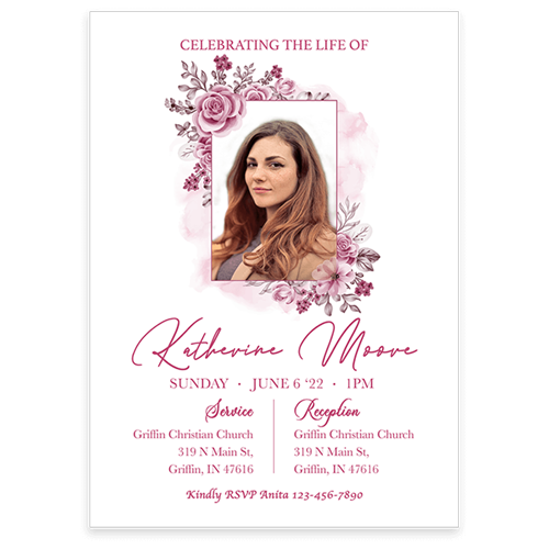 Picture of Pink Floral Invitation