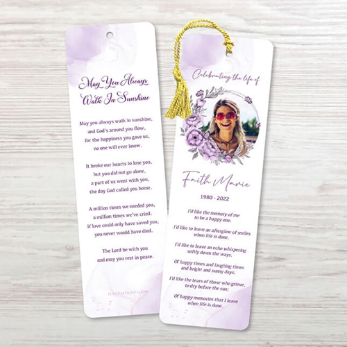 Show details for Purple Floral Bookmark