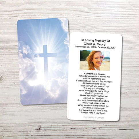 Picture of Cross in Clouds Memorial Card