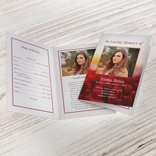 Show details for Red Tulip Funeral Program (MegaEdit)
