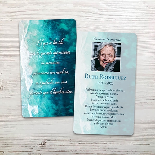 Show details for Beach Spanish Memorial Card