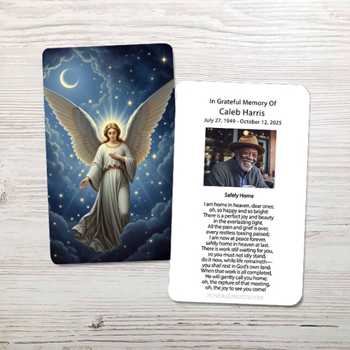 Show details for Celestial Guardian Angel Memorial Card