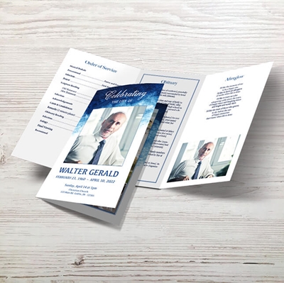 Show details for Blue Watercolor Memorial Package