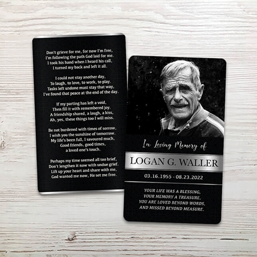 Show details for Black Silver Classic Memorial Card