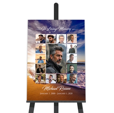 Show details for Oceanfront Collage Funeral Poster