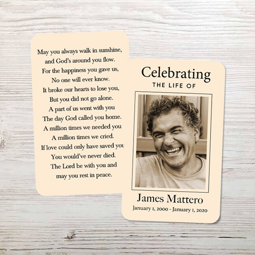 Show details for Modern Cream Memorial Card