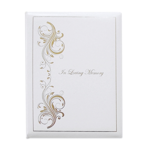 Show details for In Loving Memory White 6-Ring Register Book