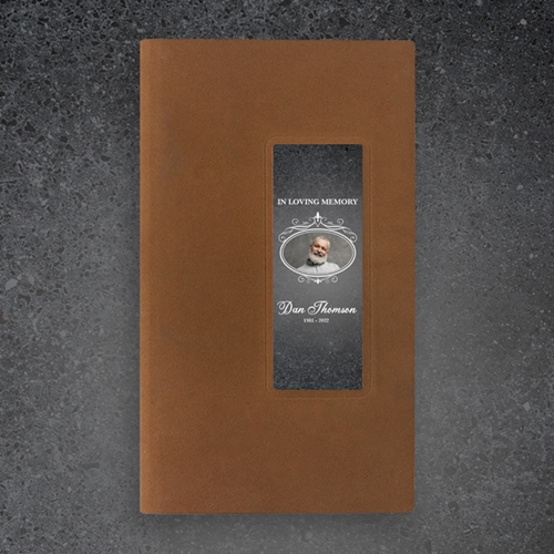 Show details for Gray Marble Guest Book - Brown