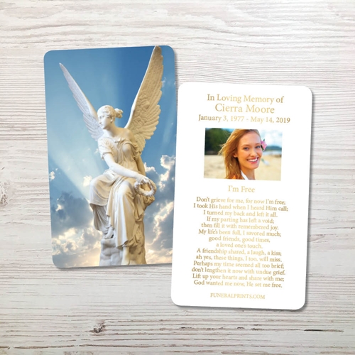 Picture of Angel 2 Gold Foil Memorial Card