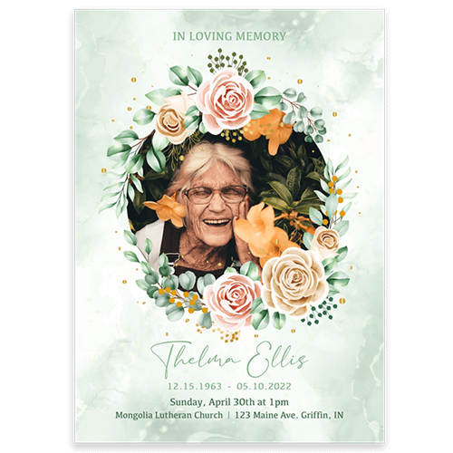 Show details for Multi Gold Floral Invitation