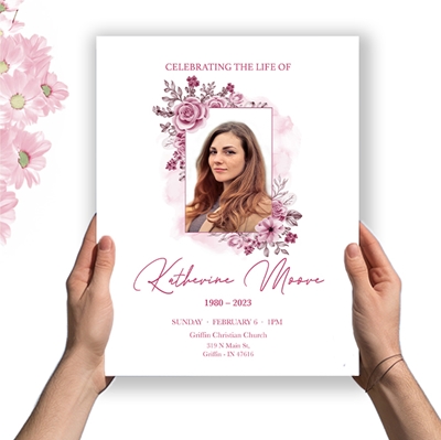 Show details for Pink Floral Memorial Package