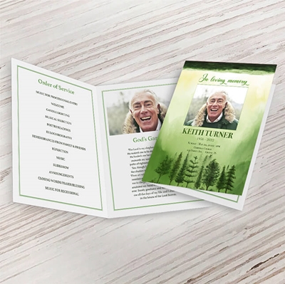 Show details for Green Scenery Watercolor Memorial Package