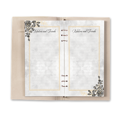 Show details for Black Gold Floral Guest Book - Brown