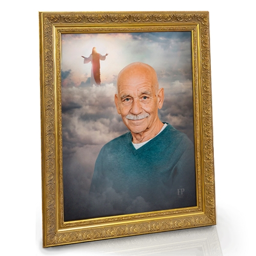 Show details for Framed Memorial Portrait - Going Home Lifescapes Background