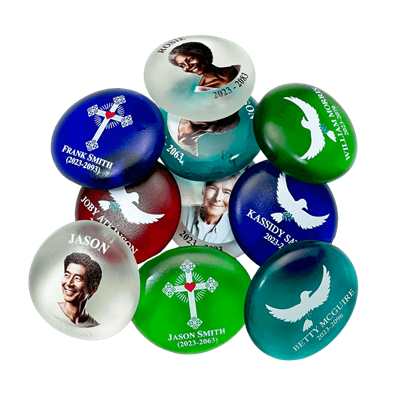 Show details for Frosted Clear Photo Memorial Stones