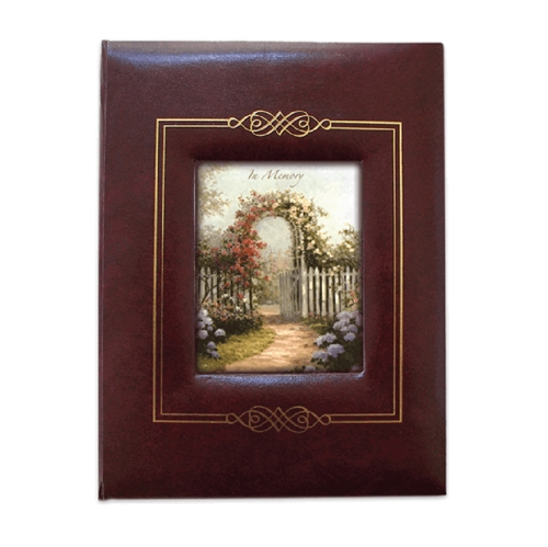 Show details for Funeral Program Frame Maroon 6-Ring Register Book