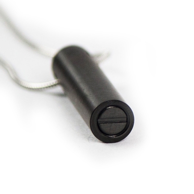 Show details for Onyx Cylinder Cremation Necklace