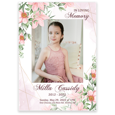 Show details for Pink Gold Floral Invitation