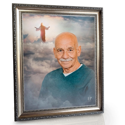 Show details for Framed Memorial Portrait - Going Home Lifescapes Background