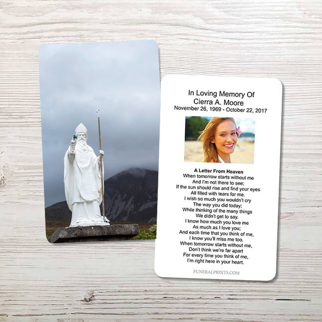 Show details for Saint Patrick Statue Memorial Card 