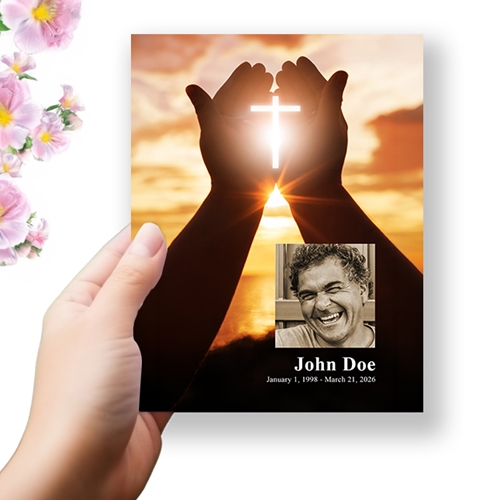 Show details for Cross In Hand Funeral Program