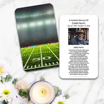 Show details for Football Field Large Memorial Card (3" x 4.75")