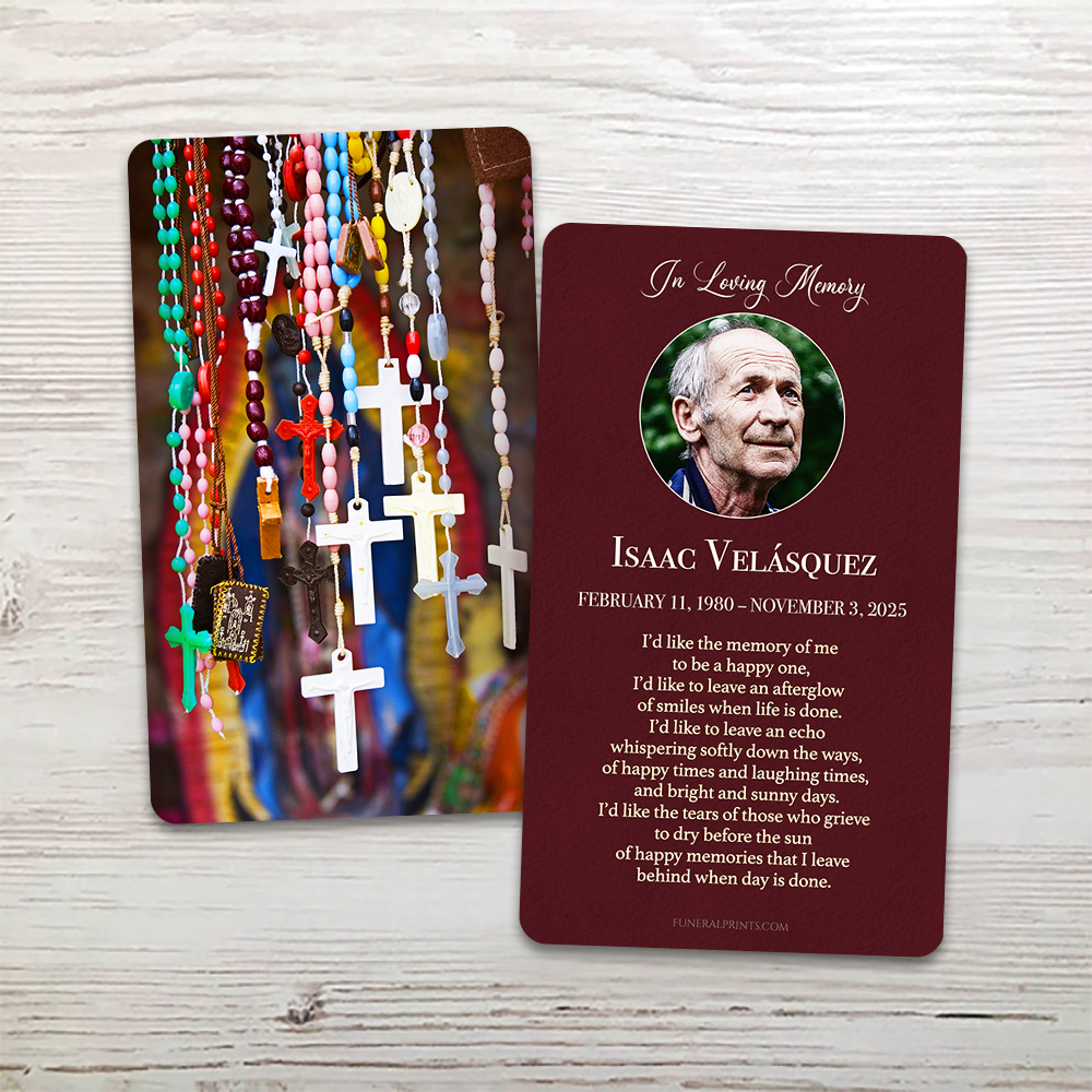 Show details for Rosaries English Memorial Card