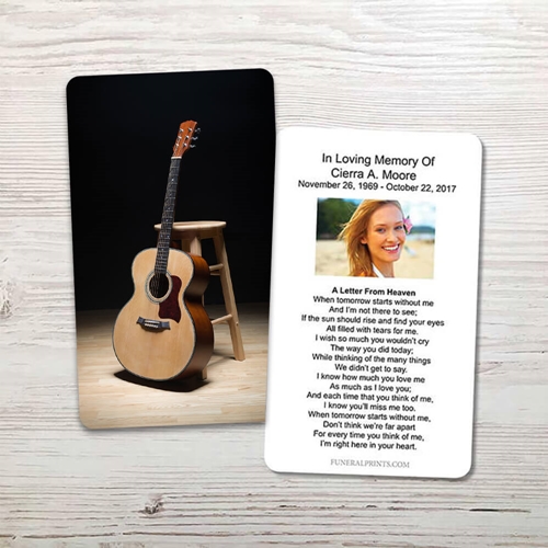 Picture of Guitar Memorial Card